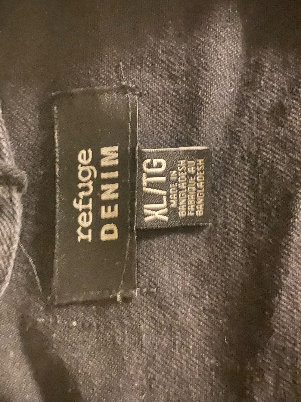 refuge Black Denim Jacket with Logo Tag - Picture 3 of 3